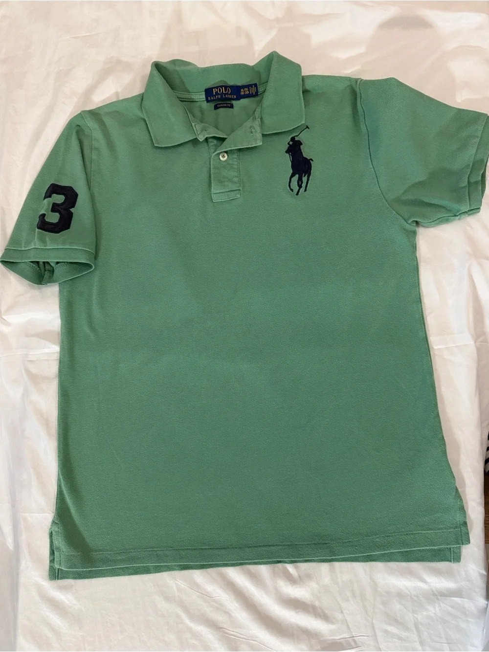 Ralph Lauren Mint Green Polo with Navy Pony Embroidery